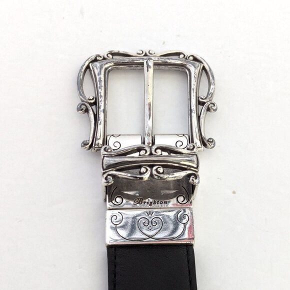 Brighton Black and Brown Reversible Belt with Silver Buckle Size M B40409 - Picture 4 of 10